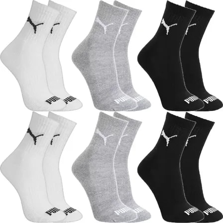 Kit 6 Pares Meias Puma Cano Médio Alto Atoalhada Original