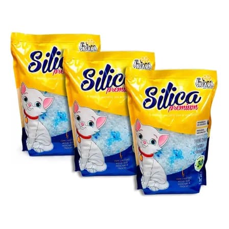 Kit Com 3 Areias Sílica Para Gato Premium Savana Pet 1,5kg Grossa