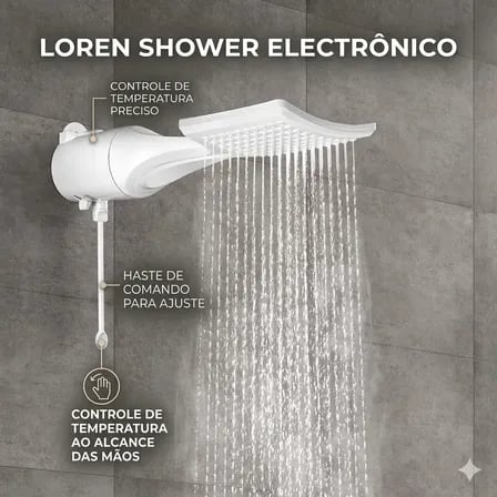 Ducha Chuveiro Loren Shower Eletronica 220v 7500w Lorenzetti Branco 7.5 Kw