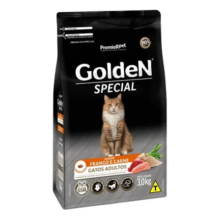 Golden Special Gatos Adultos Sabor Frango E Carne 3 Kg