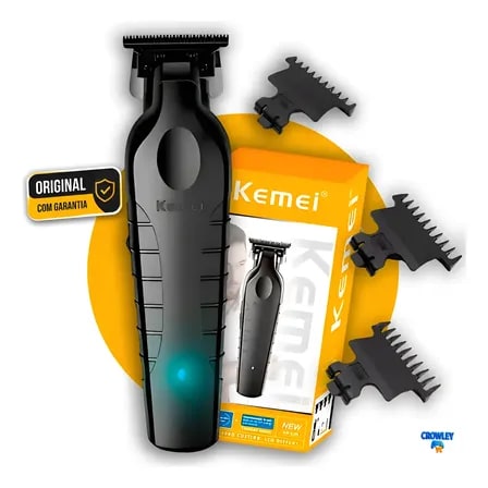 Máquina De Acabamento Corta Cabelo Profissional Kemei 2299 P Preto 127/220v