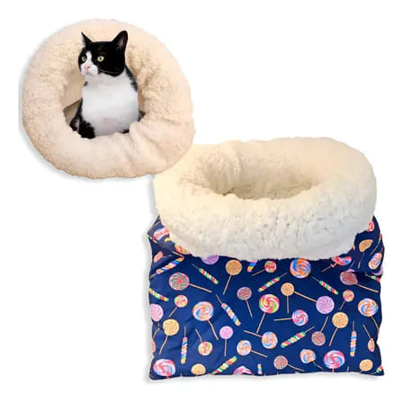 Kit 2 Camas Toca Para Gatos Saco De Dormir Caminha Pet