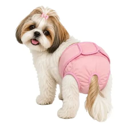 Fralda Para Cachorro Macho E Fêmea Reutilizável Pet Rosa Fêmea P