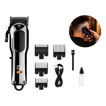 Máquina De Cabelo Sem Fio Para Barba E Corte 2400mah Preta Preto 127/220v
