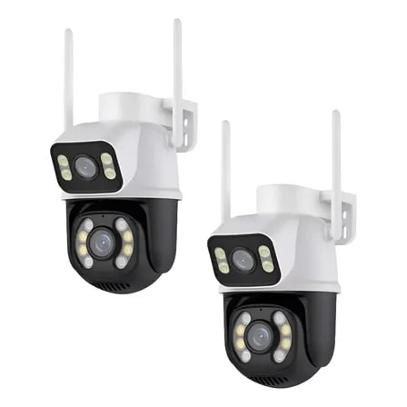 Kit 2 Câmera Wifi Externa A28 App Icsee Dupla Visão 3mp Prova Dágua Cor Branco