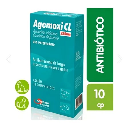 Agemoxi Cl 250mg Antibiotico Amplo Espectro 10 Comprimidos