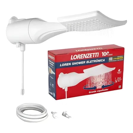 Chuveiro Ducha Lorenzetti Loren Shower Eletrônico Branco 6800w 220v 6.8 Kw