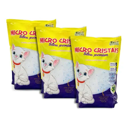 Kit Com 3 Areias Sílica Para Gato Premium Savana Pet 1,5kg Fina