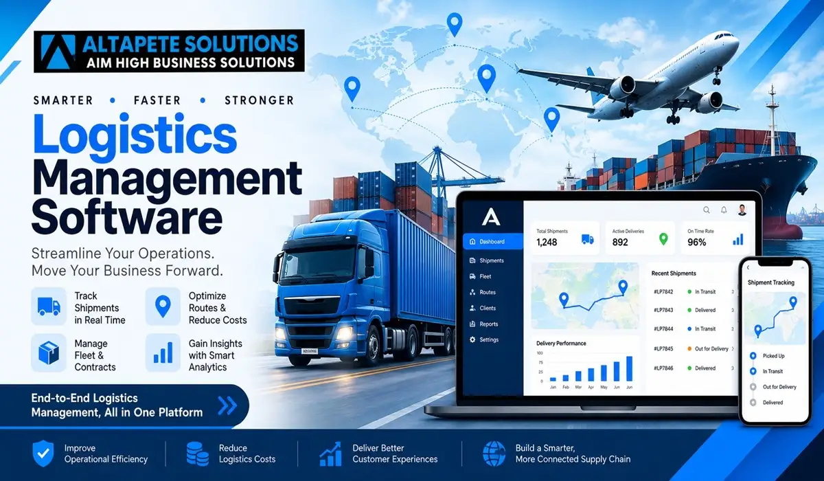 Logistics Management Software by Altapete Solutions for shipment tracking and supply chain management