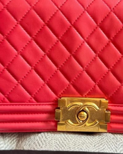Chanel Red Quilted Shoulder Bag