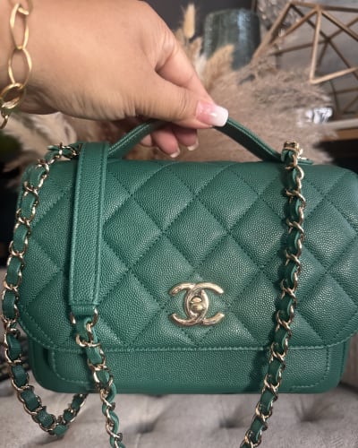 Chanel Green Quilted Mini Flap Bag