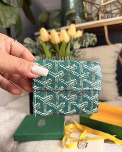 Goyard green Patterned Wallet NWT