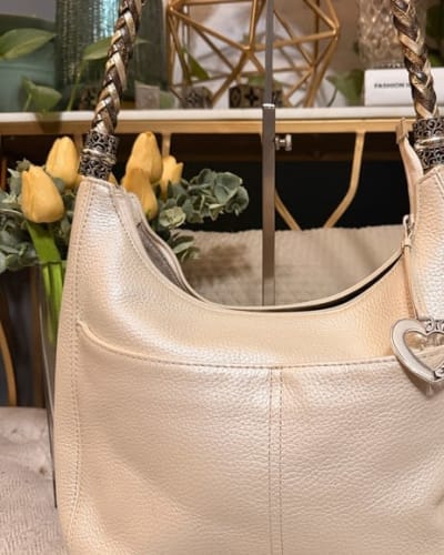 Brighton Cream Hobo Bag with Beautiful Braided Handle