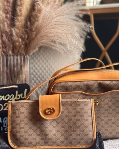 Gucci Vintage Micro GG Camera Bag. Set