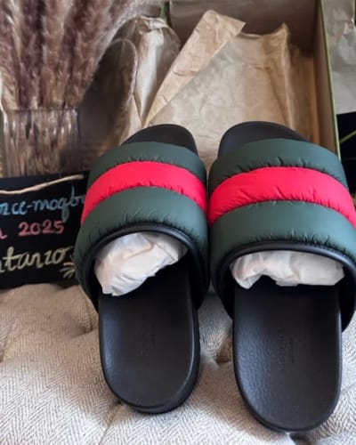 Price is FIRM*BRAND NEW GUCCI Padded Web Slides BNIB