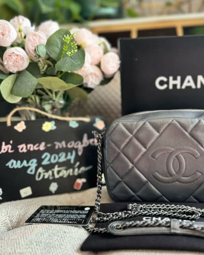 CHANEL Diamond Stitch Camera Bag in Dark Silver Grey*PRIC...