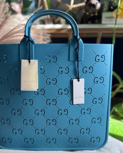 Gucci Blue Rubber Tote-New with tags-PRICE is FIRM