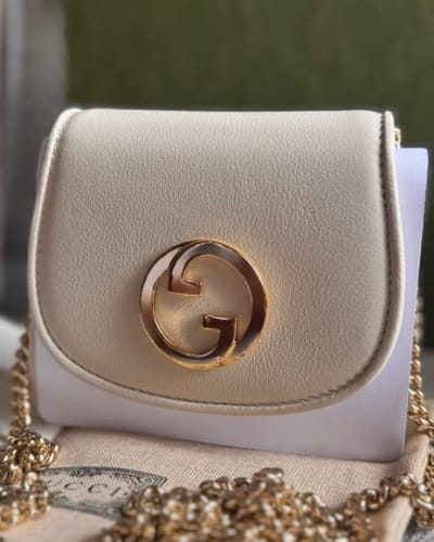 Gucci Blondie Cream Leather Crossbody/wallet on chain