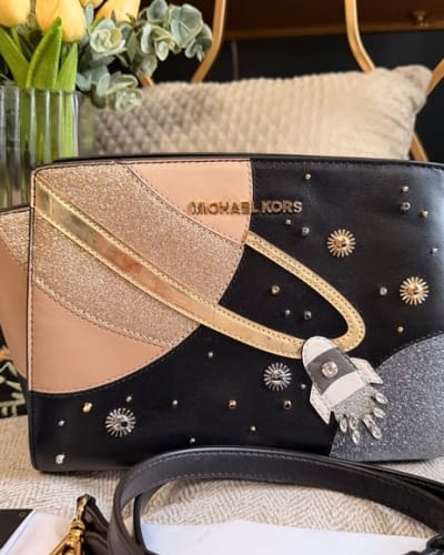 Price FIRM* Michael Kors Studio Black and Gold Rocket Bag...