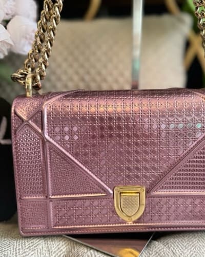 Small Dior Diorama in metallic pink *PRICE is FIRM