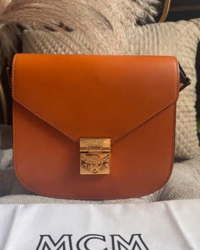 MCM Cognac Leather Crossbody Bag