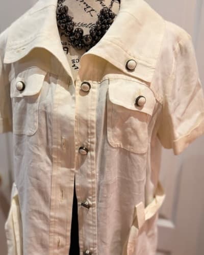 Trina Turk Ivory Short-Sleeve Utility Jacket