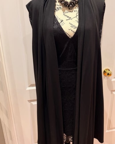 Bryn Walker Black Open Front Stretchy Cardigan