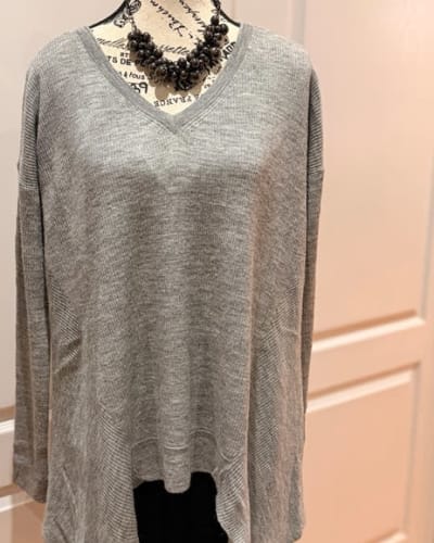 All Saints Heather Gray Knit Top