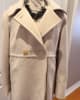 Cole Haan Angora&Wool Cream Double-Breasted Pea Coat