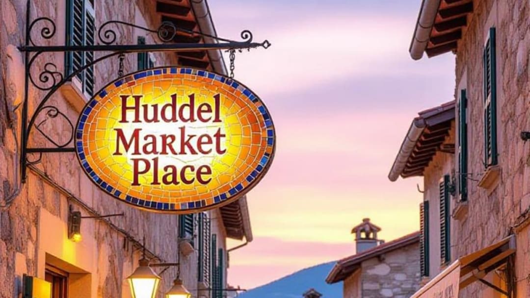 Huddel Market Place Sign