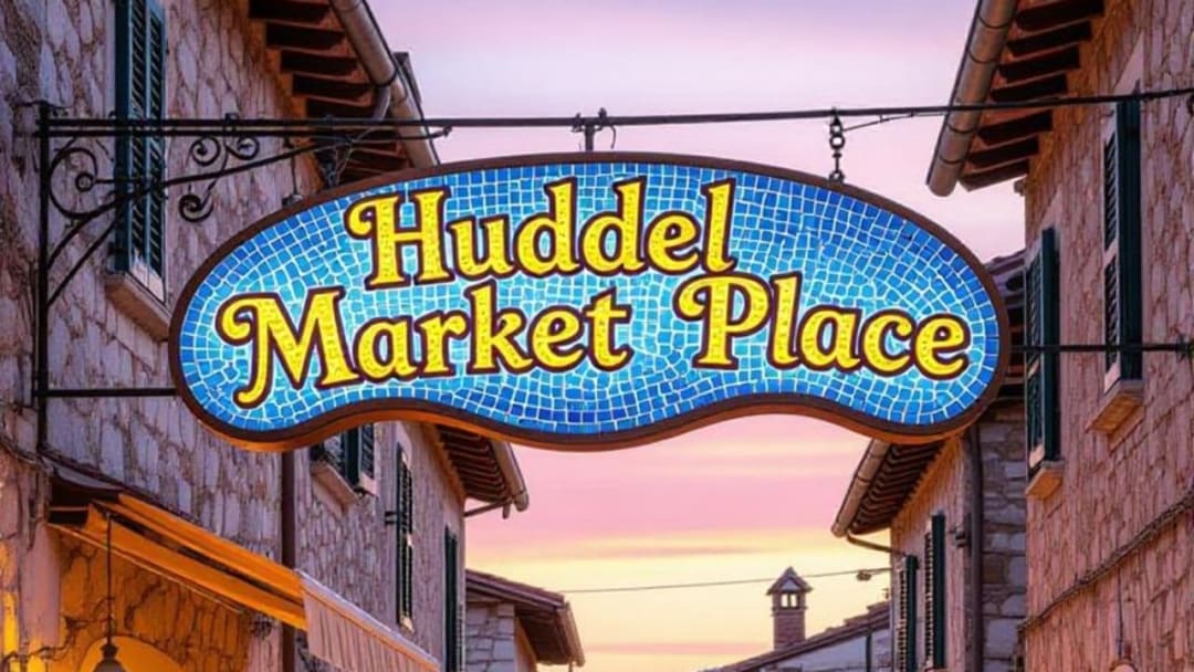 Huddel Market Place Sign