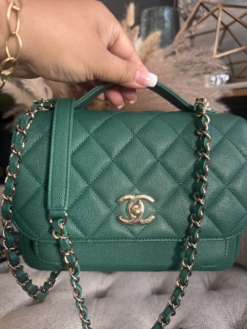 Chanel Green Quilted Mini Flap Bag