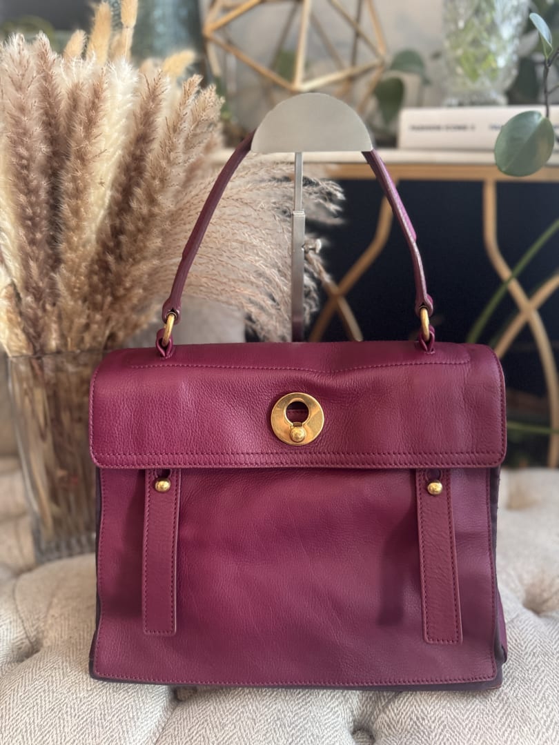 Stylish Burgundy Leather Handbag