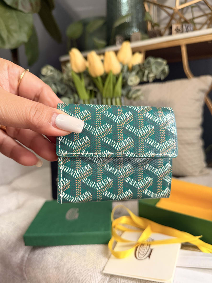 Goyard green Patterned Wallet NWT