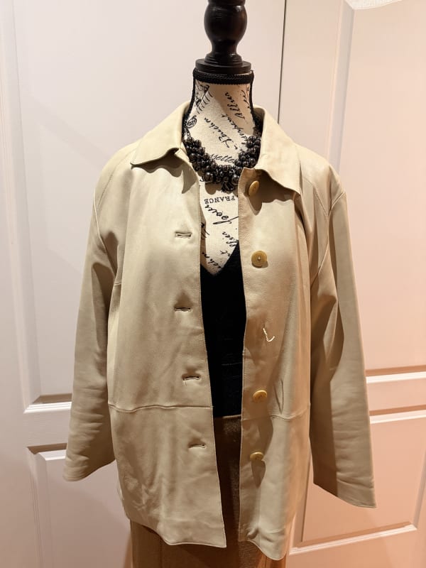 Beige Leather Jacket