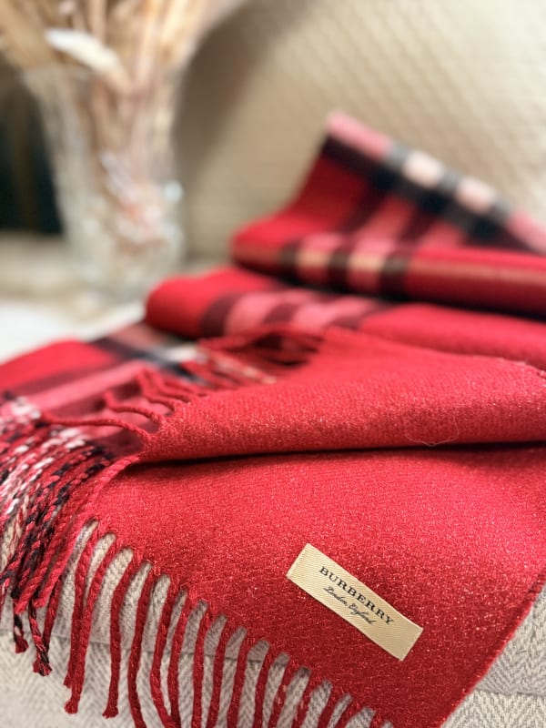 Burberry Red Check Scarf