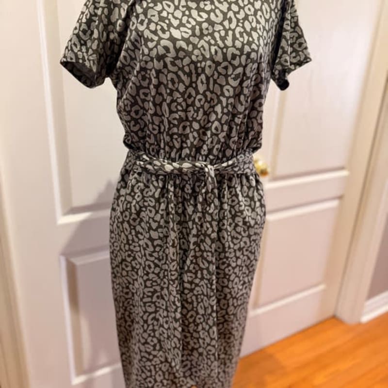 Smash + Tess Gray Leopard Midi Dress