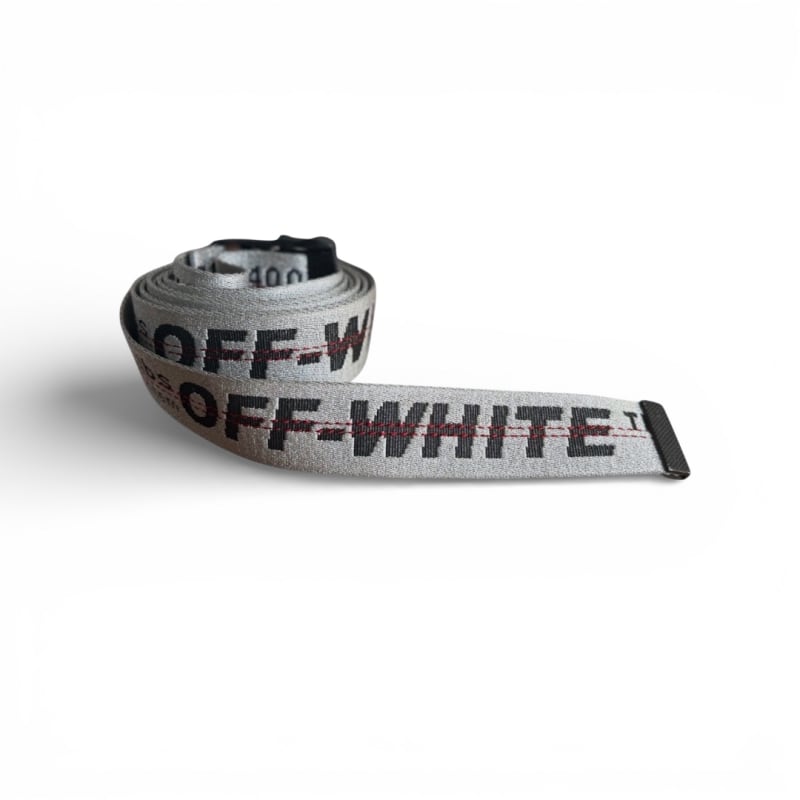 OFF-WHITE Virgil Abloh White Silver Reflective Industrial Belt