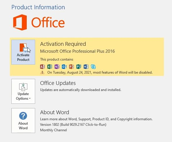 Activer Microsoft Office