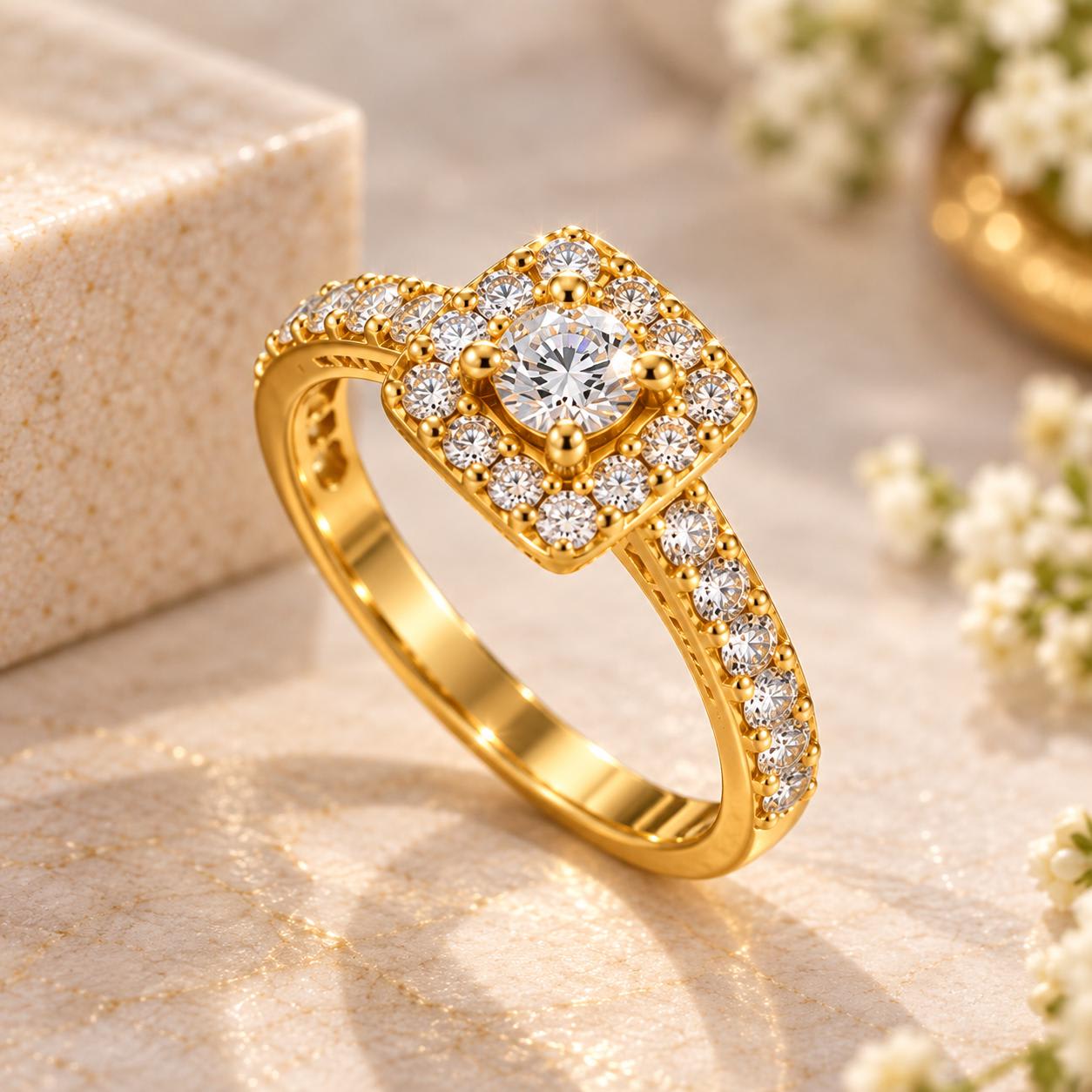 22K Gold Engagement Ring — photo 1 of 3