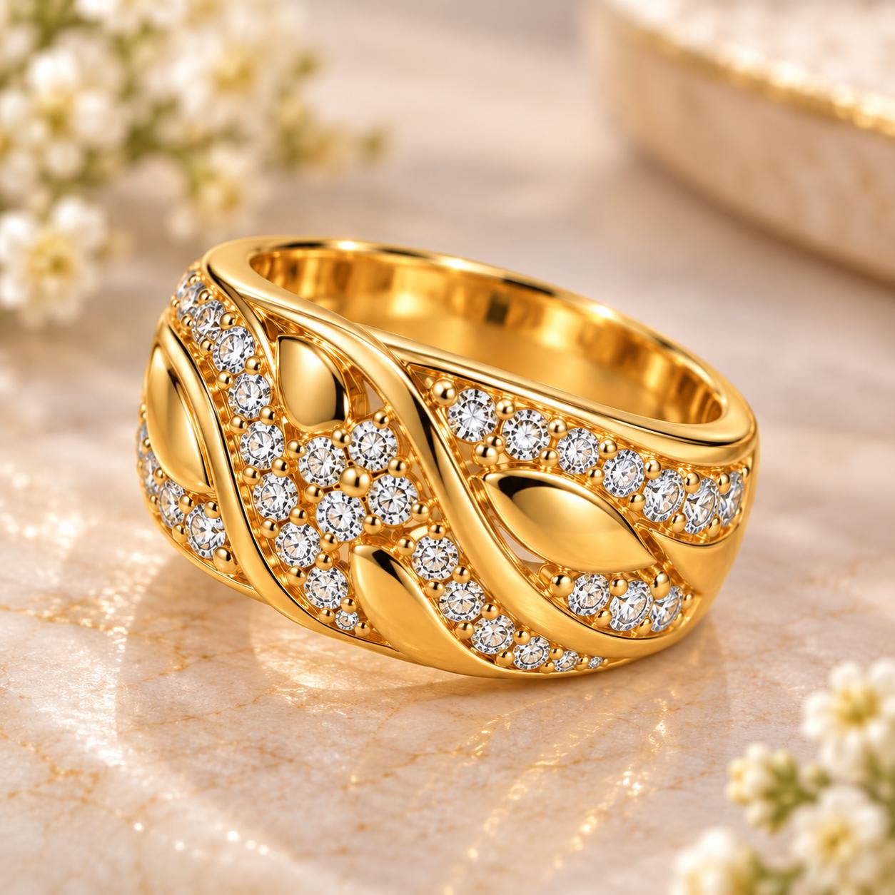 22K Elegant Engagement Band Ring — photo 1 of 2