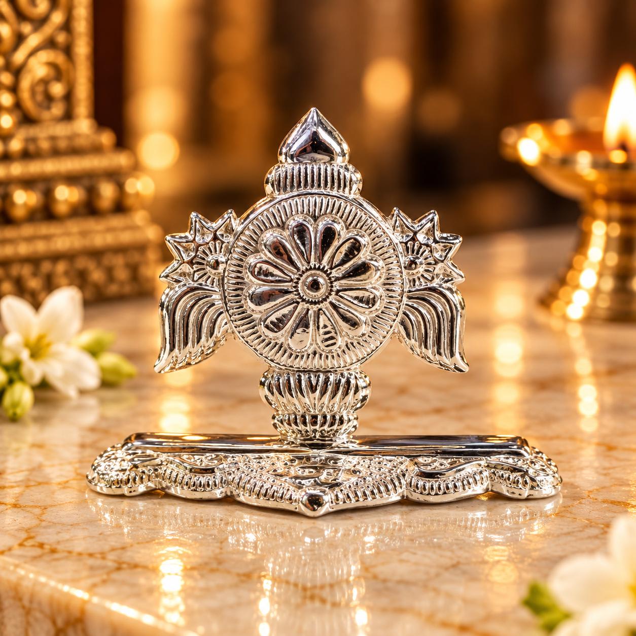 Divine Silver Agarbatti Stand
