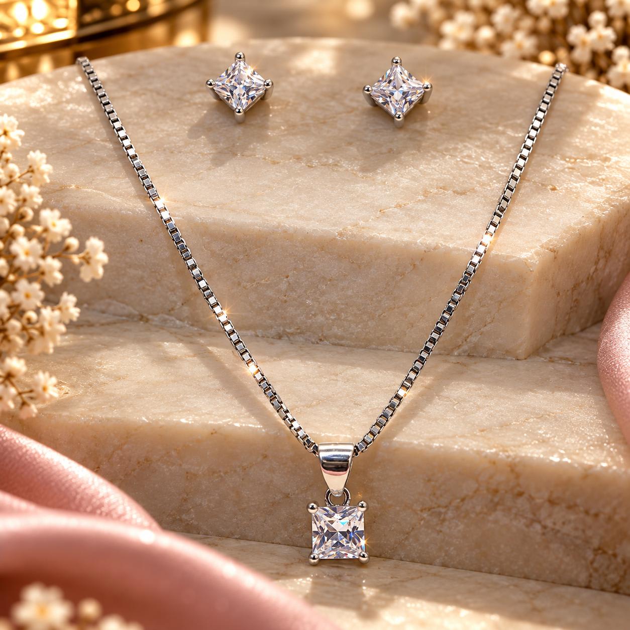 92.5 Square Women's Italian Pendant