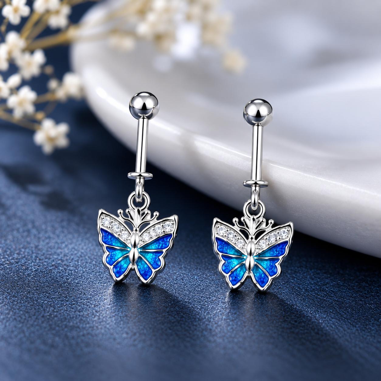 92.5 Blue Butterfly Women's Italian Bugadi