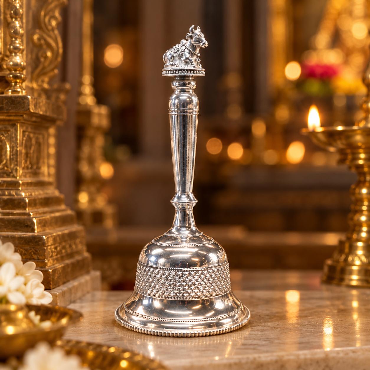 Nandi Ghanti Pooja Item Silver Pooja Item — photo 1 of 3