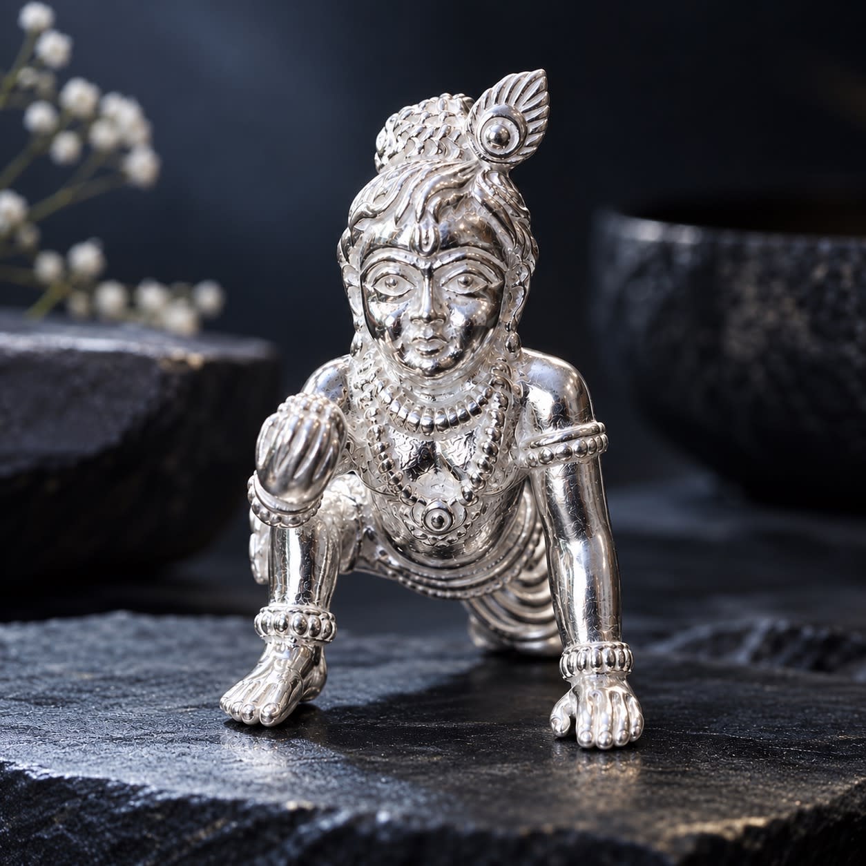 925 Solid Bal Krishna Pooja Item Silver Pooja Item — photo 1 of 2