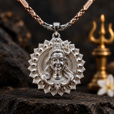 Mahadev 925 Silver 3D Pendant