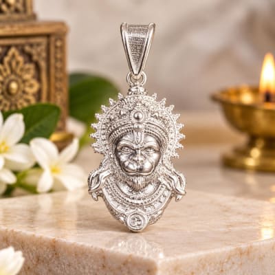 Sri Hanuman 925 Silver 3D Pendant
