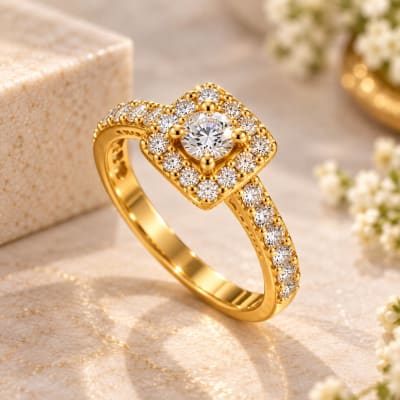 22K Gold Engagement Ring