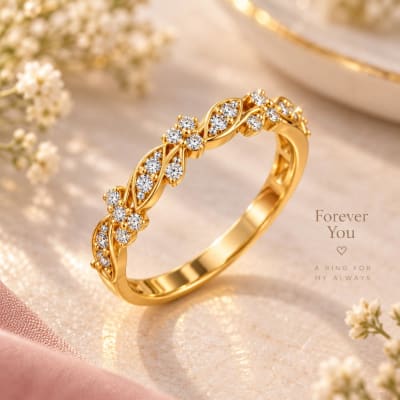 22K Gold Engagement Ring